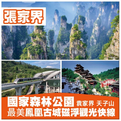 純玩【奢享張家界】張家界國家森林公園 夜遊鳳凰古城 最美磁浮觀光快線 大庸古城 高鐵5天